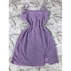 Crystal Doll Women's Purple Glitter Mini Bodycon Party Dress Juniors Sz Medium